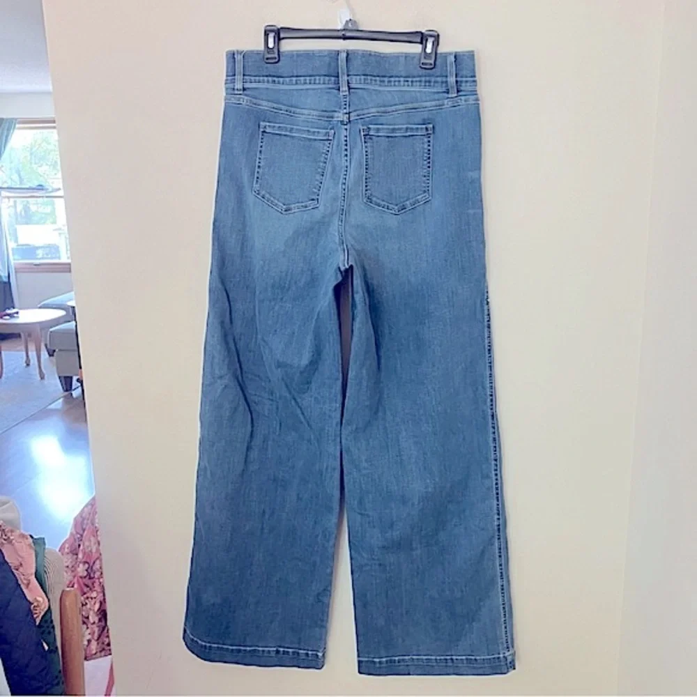 SPANX Shape Plus Size EveryWear Seamed-Front Wide Leg Cotton Denim Jeans Size 1X